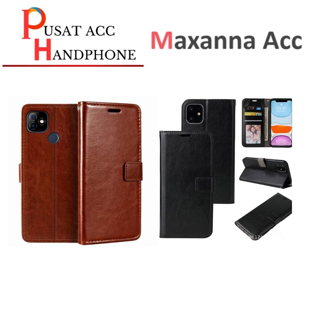 Jual [ MAXANNA ] CASING DOMPET BUKU FLIP CASE BUKA TUTUP KULIT CASE ...