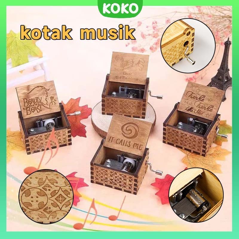 Jual 18 Pilihan Kotak Musik Wooden Music Box Kayu Vintage Diputar ...