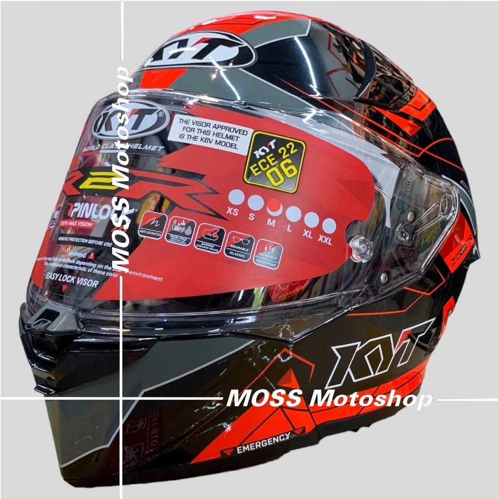 Jual Helm fullface KYT R2R LED E06 Original Product | Shopee Indonesia