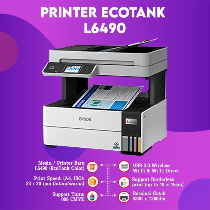 Jual Printer Multifungsi L6490 L6390 L6290 EcoTank Wireless Duplex ...