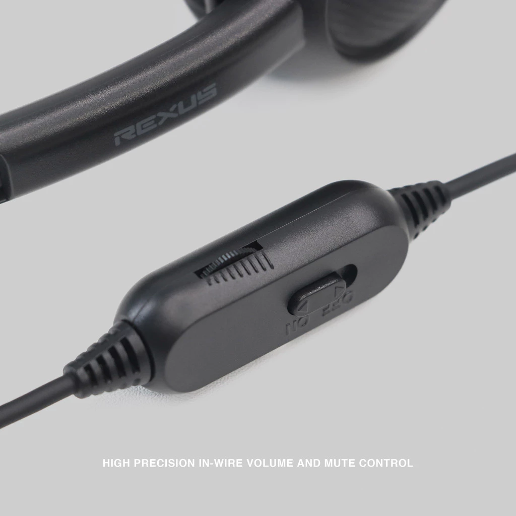Rexus WO1 Headset Stereo Lightweight - Headband Adjustable & Single Jack 3.5mm