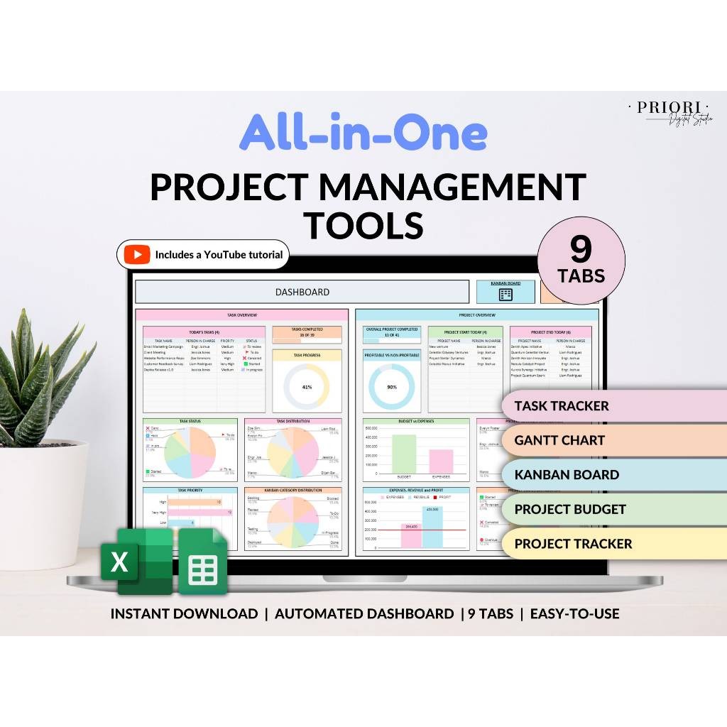 Jual Project Management Tool for Small Business Project Planner Task ...