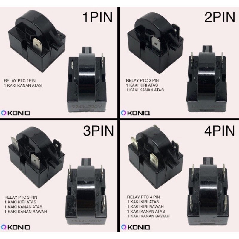 Jual RELAY PTC KULKAS / PTC RELAY KULKAS 1 PIN 2 PIN 3 PIN 4 PIN KAKI ...