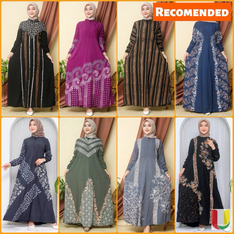 Jual Batik Usman Terbaru Gamis Twill Rayon Ori Pekalonga Cap Malaman Home Dress Syari Muslim