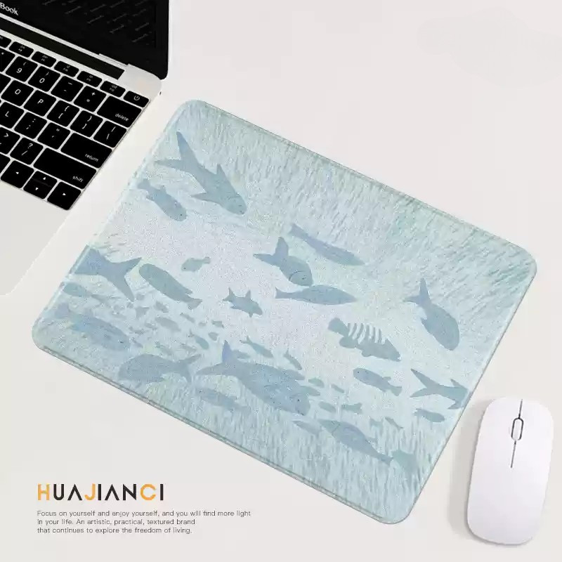 Jual Simple Mouse Pad Cute Mouse Pad Fish Cat Doodle Anti-slip Gaming ...