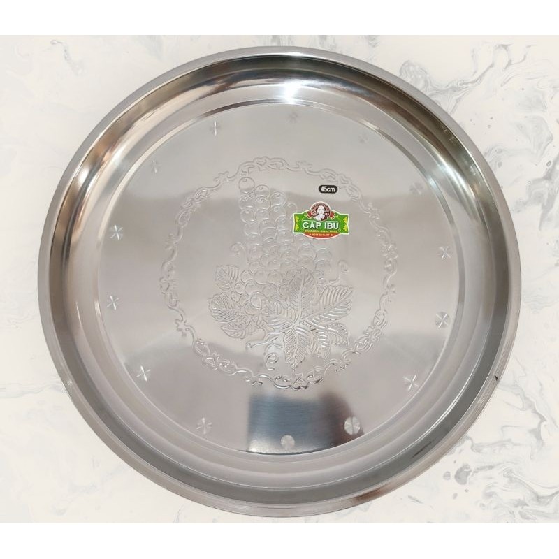 Jual Nampan / Tampah / Tray / Talam / Baki Bulat Stainless Steel 40cm ...