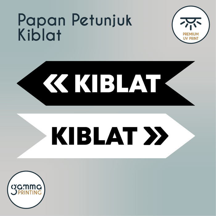 Jual Signage Akrilik Arah Kiblat UV Print / Tanda Acrylic Penunjuk Arah ...