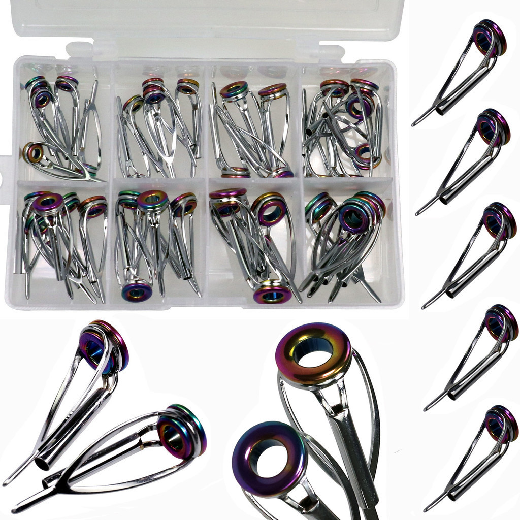 Jual 40Pcs/Lot 1.8mm-3.2mm Fishing Rod Guides Top Tips Rainbow Ceramic ...