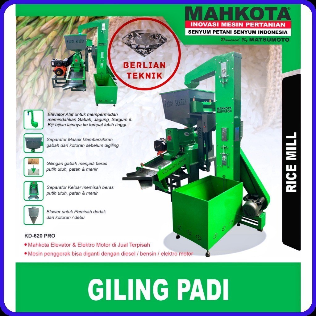 Jual Mesin Selep Padi Rice Polisher Mahkota Kd Elevator Shopee