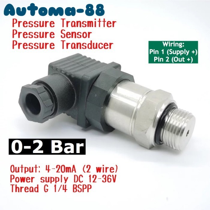 Jual Pressure Transmitter 0-200kPa 200 kPa Output 4-20mA DC 24V 2 wire ...