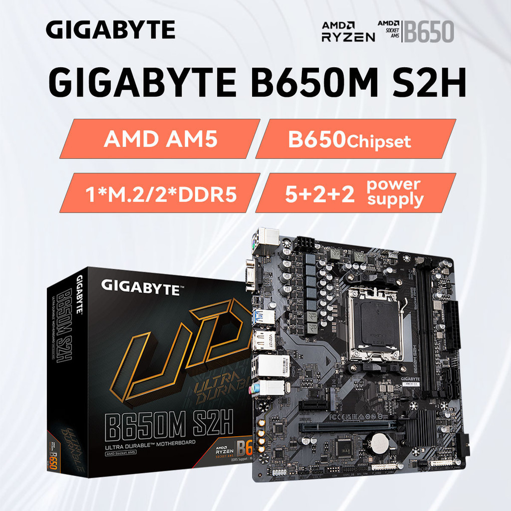 Jual GIGABYTE B650M S2H M-ATX Motherboard 2*DDR5 M.2 PCIe 4.0 X16 4 ...