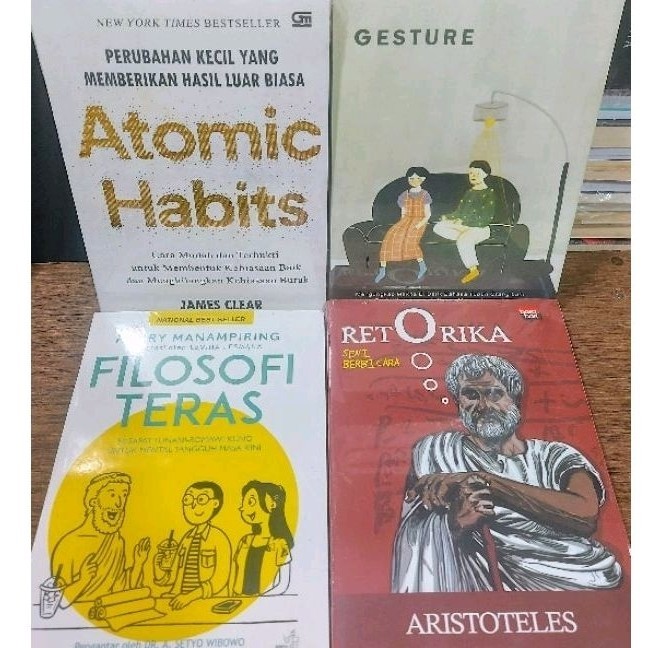 Jual Paket 5 Buku Motivasi Atomic Habits Gesture Filosofi Teras