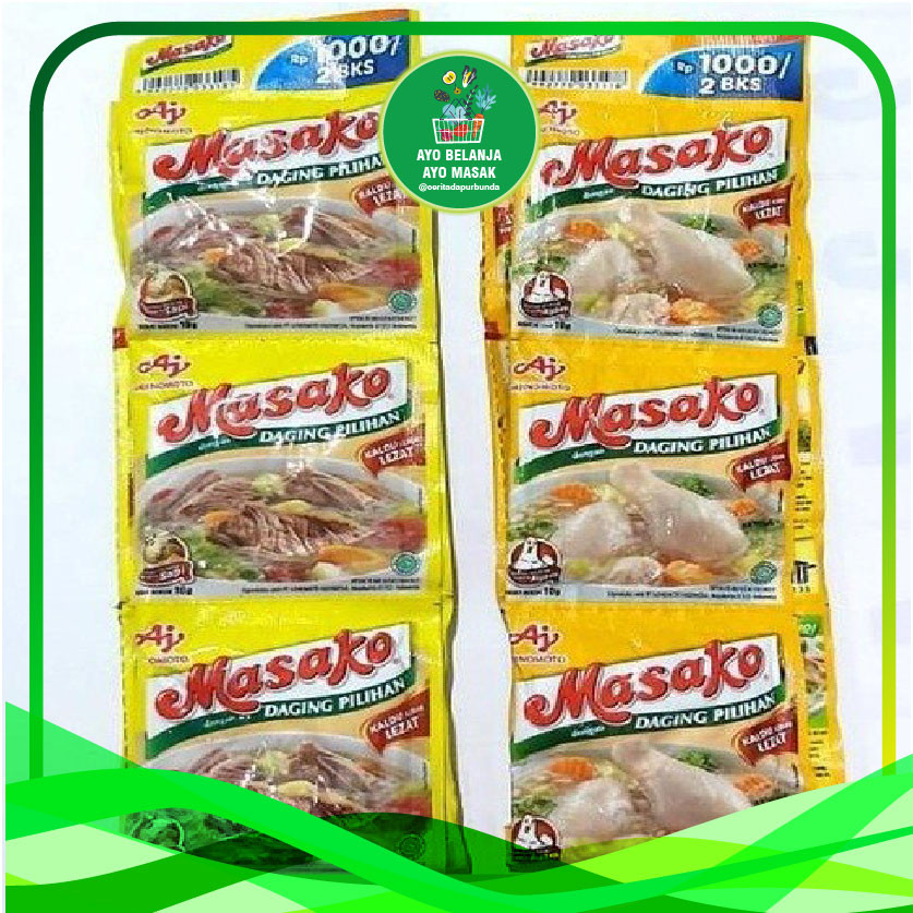 Jual MASAKO Penyedap Rasa Kaldu SAPI renceng ( isi 12 sachet) | Shopee ...