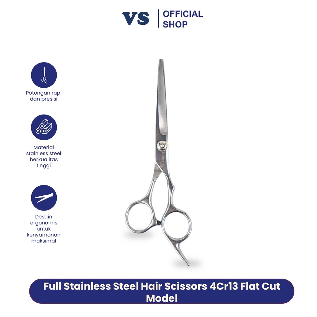 Jual KNIFEZER Gunting Rambut Full Stainless Steel 4Cr13 Model Flat Cut ...
