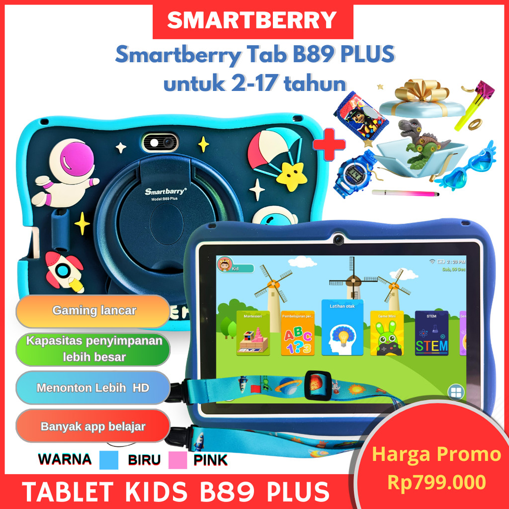 Jual SMARTBERRY KIDS STUDY TAB B89 Plus tab 4/128GB Tablet Anak ...