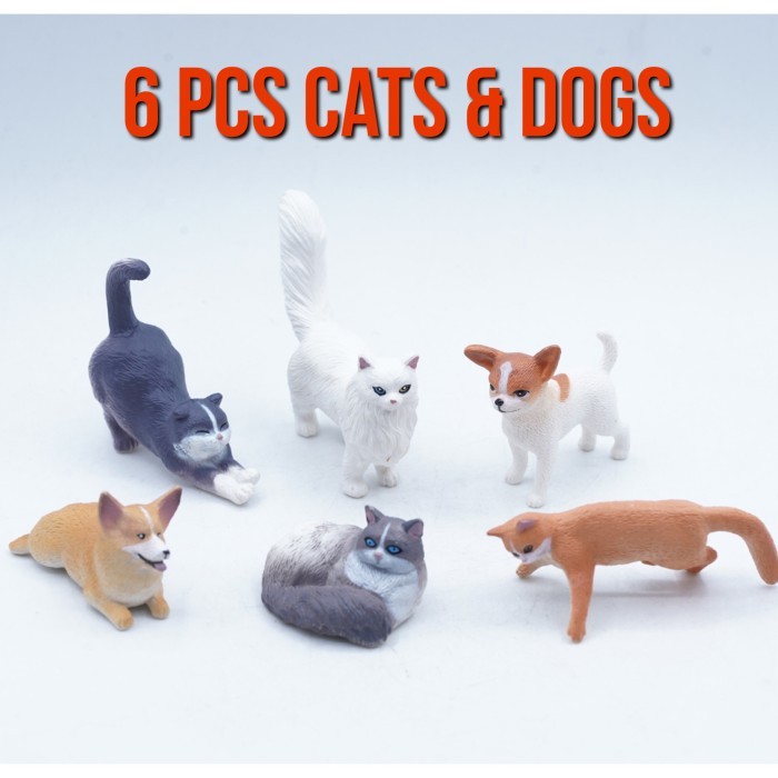 Jual KORI 6Pcs In BOX Mini Cat Dog Kucing Anjing Chihuahua Corgi ...
