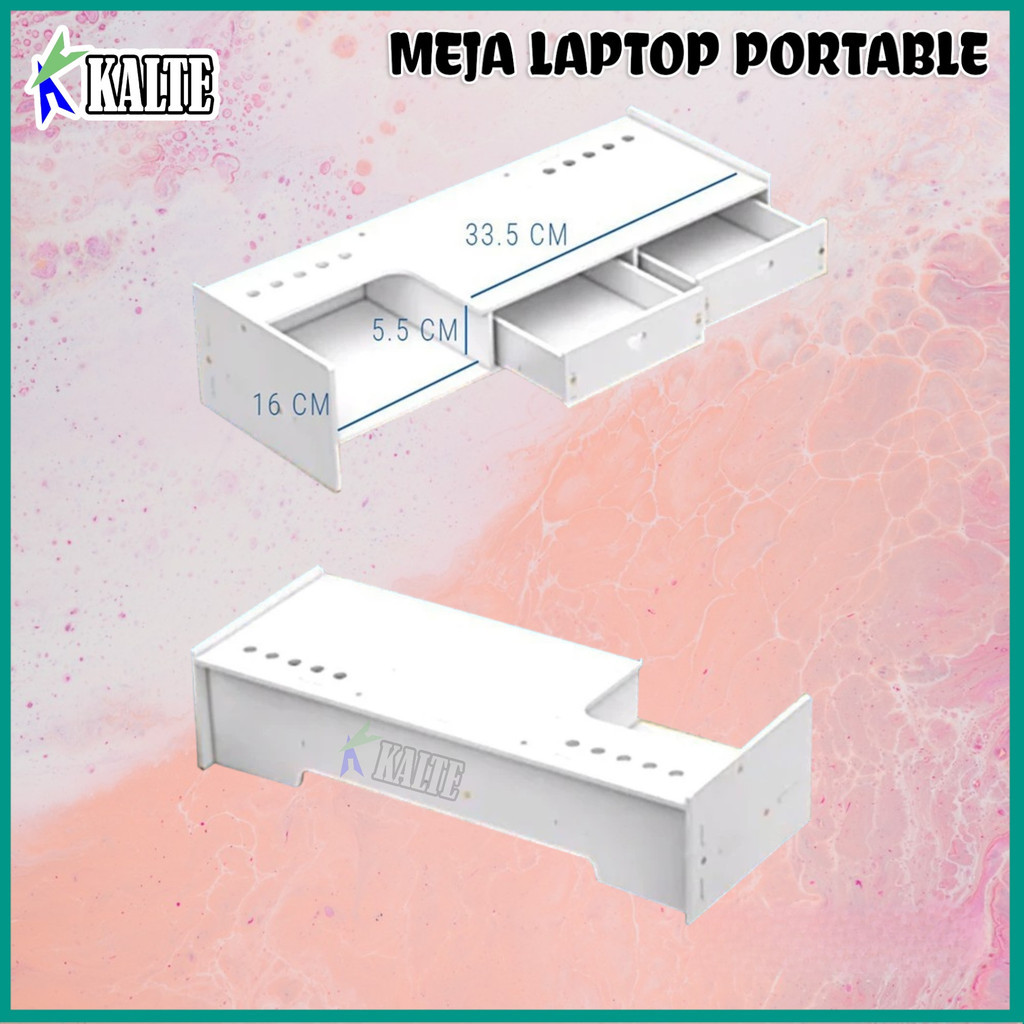 Jual Meja Laptop Portable Rak Minimalis Kayu Dekstop Penyimpanan Desk01 ...