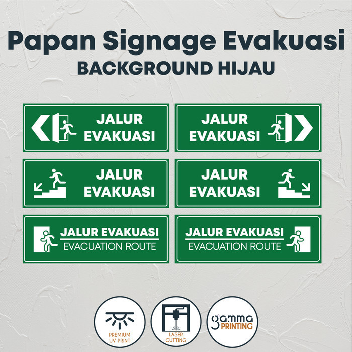 Jual Signage Jalur Evakuasi Akrilik Uv Print X Cm Papan Tanda