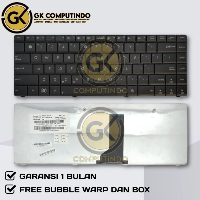 Jual Keyboard Asus X43B X43S X42J X43 K42 A42 K43 UL30 Baut Series ...