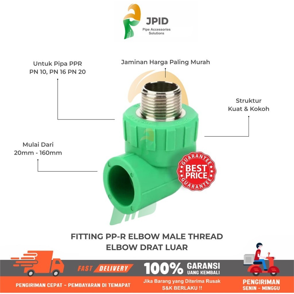 Jual Elbow Drat Luar PPR 25x3/4