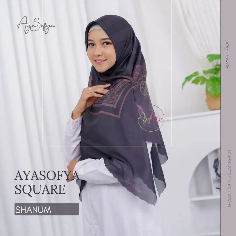 Square Motif Jilbab Syari Scarf Segiempat Premium Voal Ultrafine By Aya  Sofya
