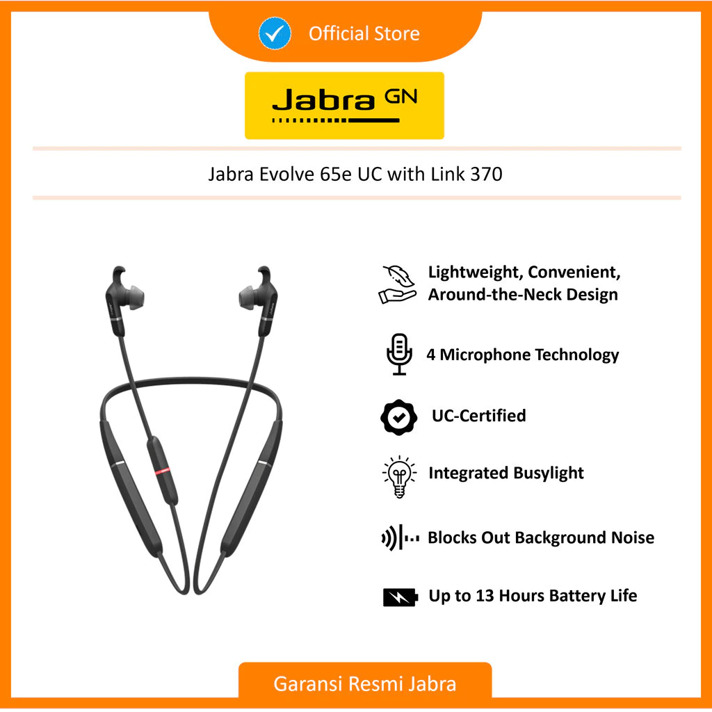 Jabra Evolve 65e UC with Link 370 (6599-629-109)