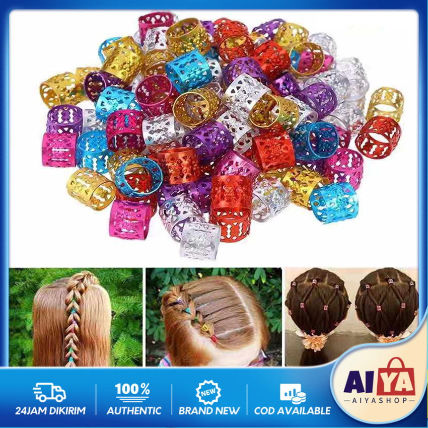 Jual 100pcs Ring Cincin Rambut Gimbal Dreadlock Rasta Reggae Bahan ...