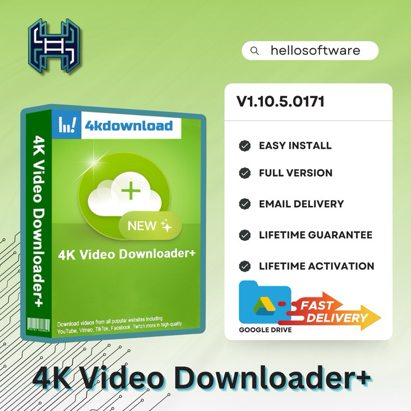 Jual (WIN/MAC) 4K Video Downloader+ Plus v1.10.5 Full Version (Versi ...