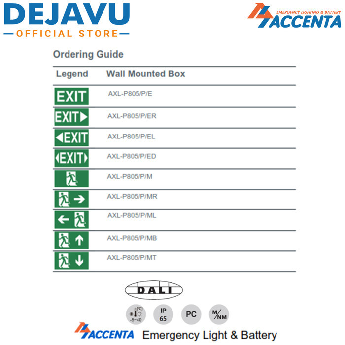 Jual Lampu Exit Led Accenta AXL-P805 Emergency Exit Light | Shopee ...