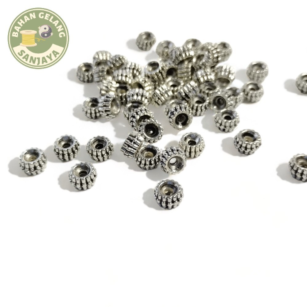 Jual 5 Pcs Spacer Pembatas Gelang Model Roda Tibet Ukuran 6mm Tebal 4mm ...