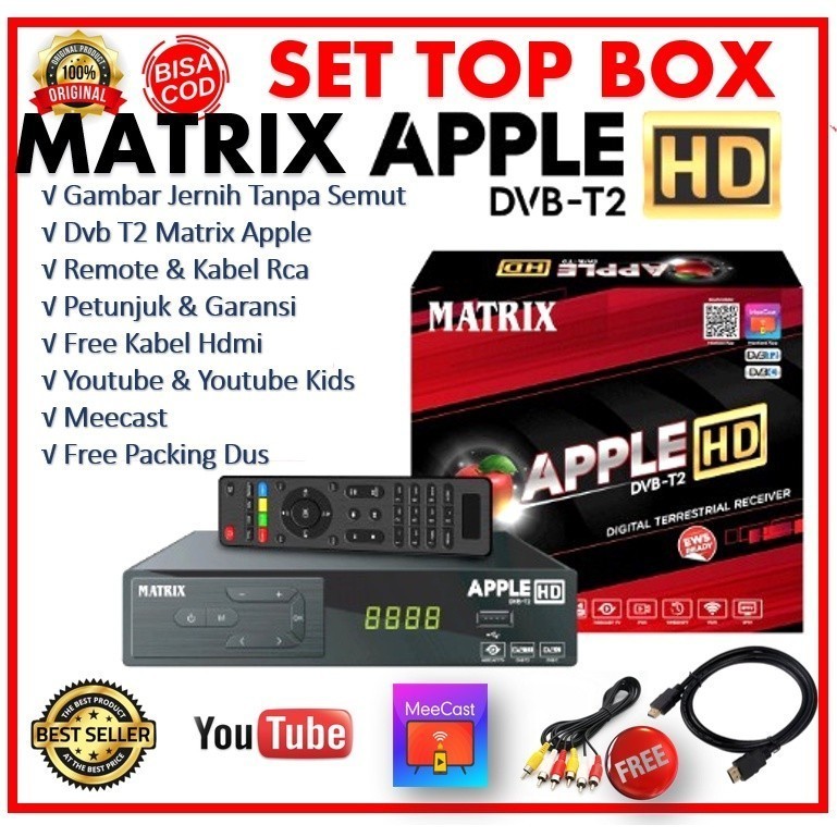 Jual Set Top Box Matrix Apple Full Hd DVB T2 & C STB Matrix STB Digital ...