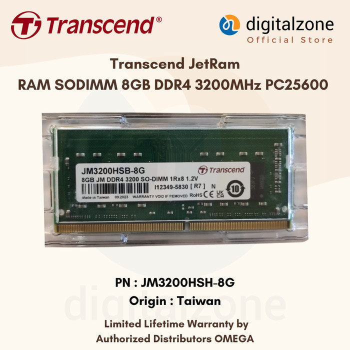 Jual Transcend 8GB DDR4 3200 RAM LAPTOP 8GB DDR4 3200 SODIMM 8GB DDR4 ...