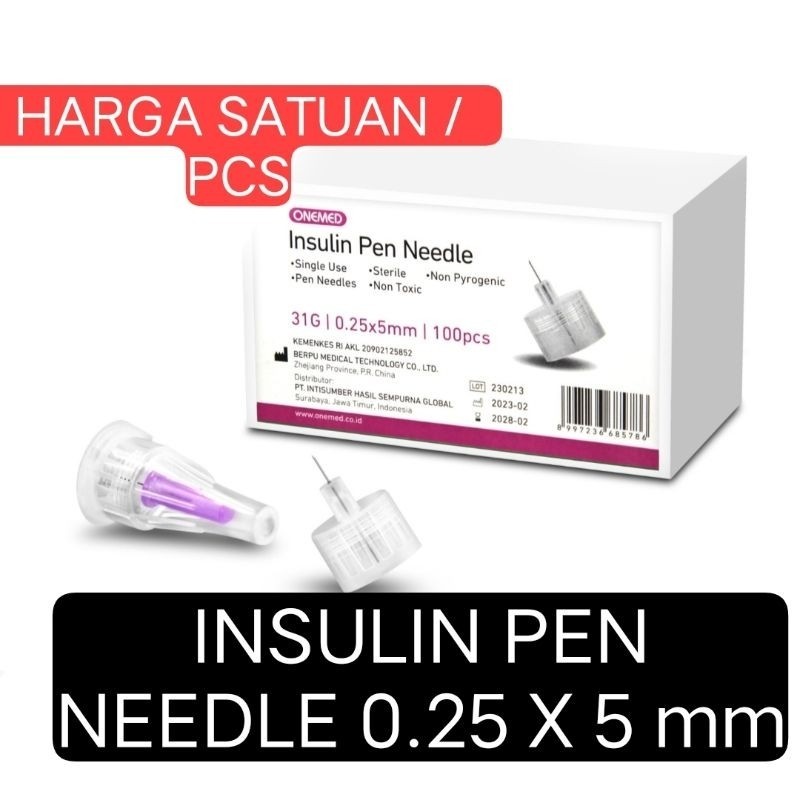 Jual Pen Needle Jarum Insulin Onemed G X Mm Eceran Per Pcs Shopee Indonesia