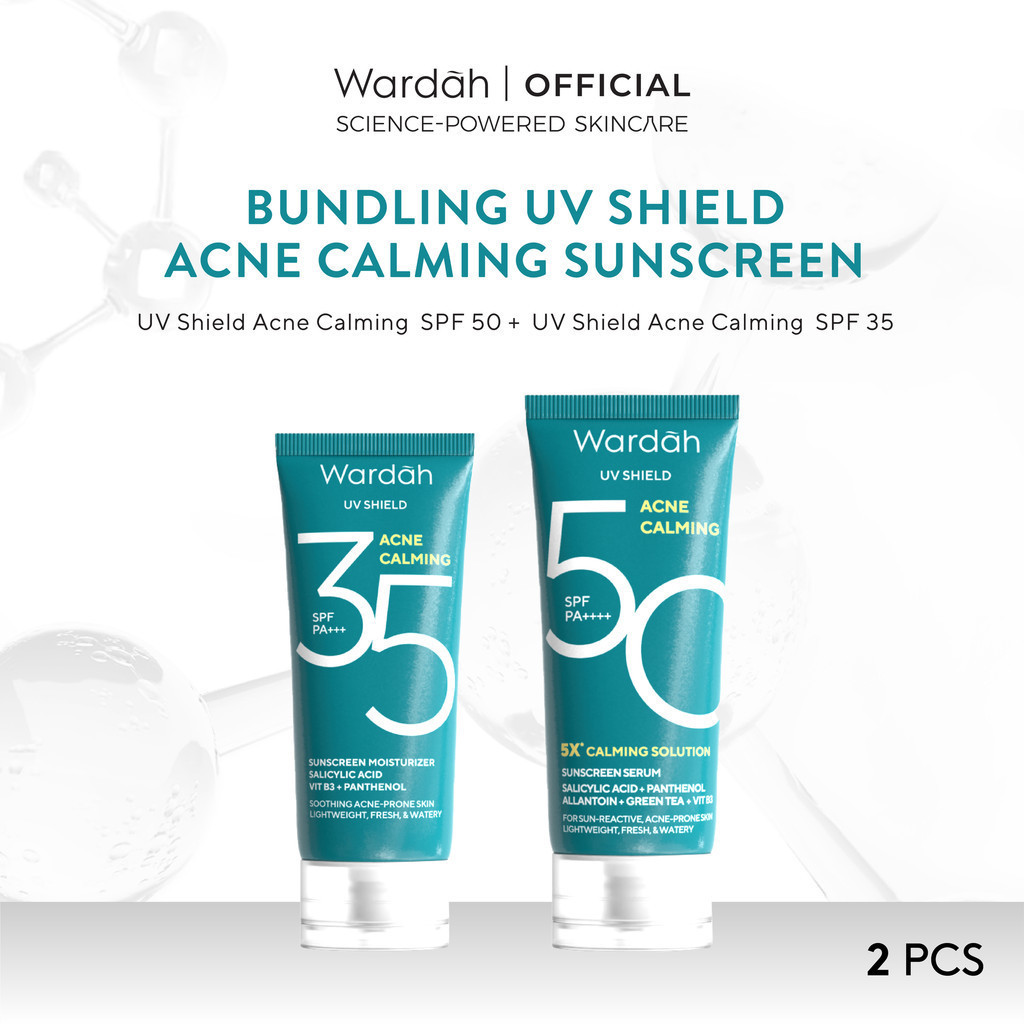 [TWINPACK] Wardah UV Shield  Acne Calming Sunscreen  SPF 35 & 50 PA++++