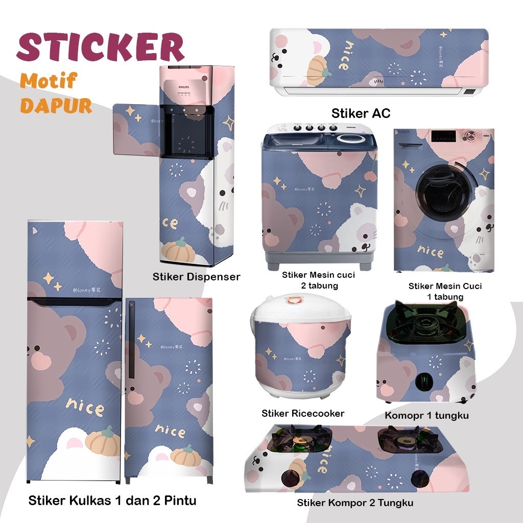 Jual Vibrant Blossom Sticker Set - Stiker Kulkas 1 Pintu & 2 Pintu ...