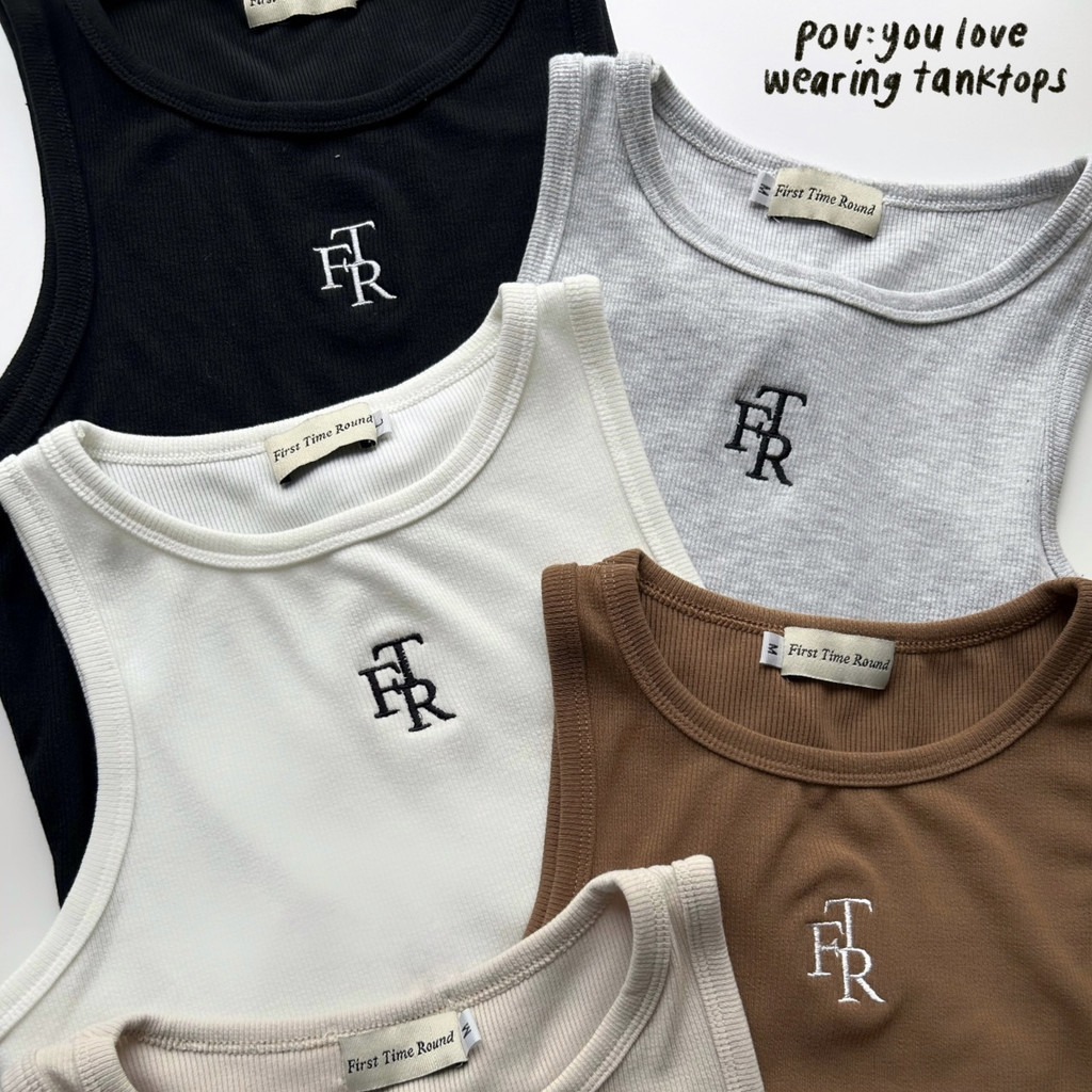 Jual First Time Round - Classic Tank - Grey | Shopee Indonesia