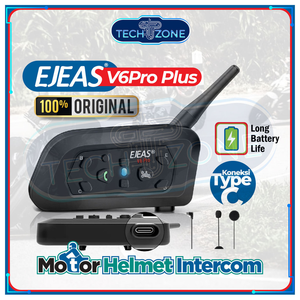 Jual INTERKOM EJEAS V6 PRO PLUS HELMET INTERCOM 100% ORIGINAL FULLSET ...