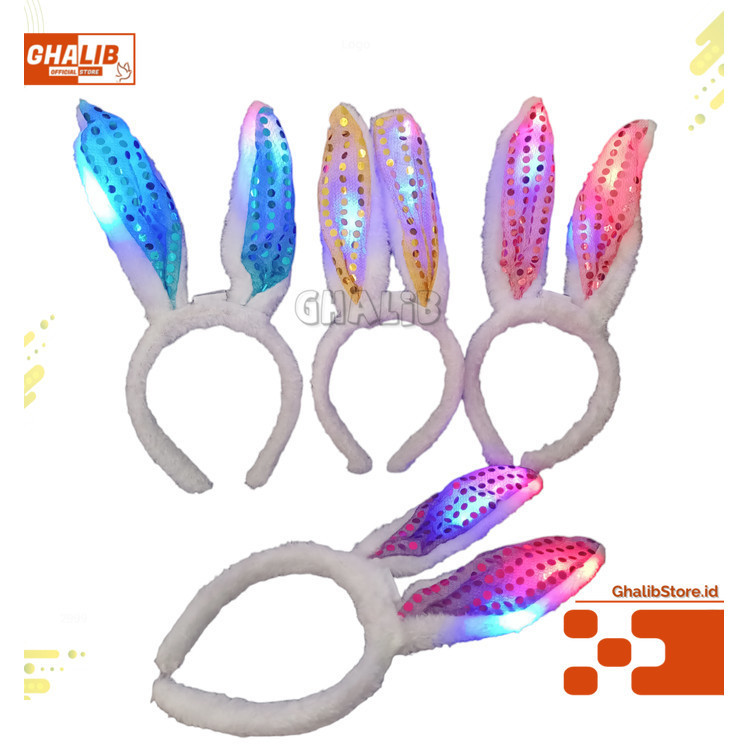 Jual Bando Kelinci LED Aksesoris Rambut Anak Nyala Rabbit Hairband ...