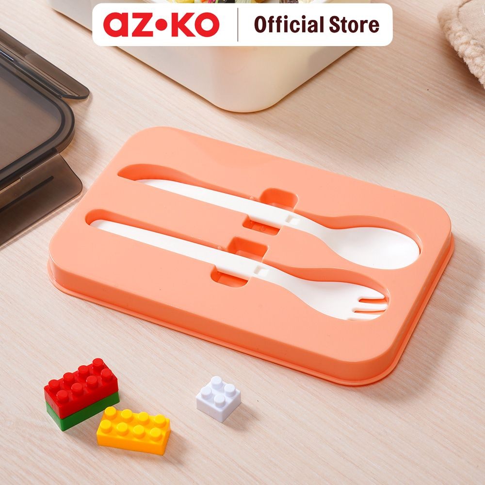 Jual AZKO Ataru 1.2 ltr Kotak Makan 2 Sekat Dengan Sendok & Garpu ...