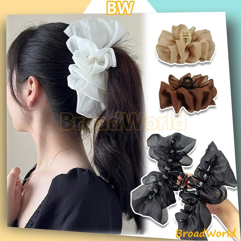 Jual BW jepit rambut super jumbo 13cm dengan Cepol Pita Sifon Penambah ...