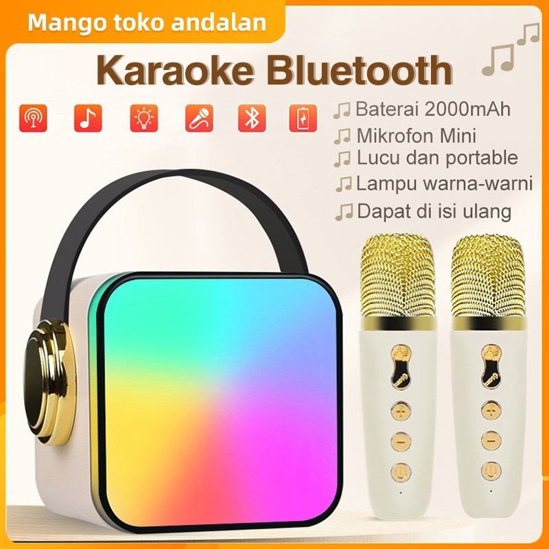 Jual Terbaru Speaker bluetooth karaoke 2Mic 1 Set Speaker Microphone ...