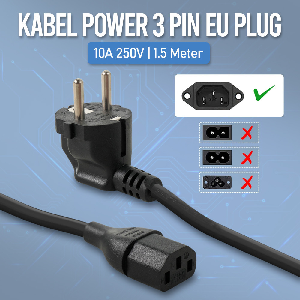 Jual Kabel Power Treadmill Lipat 3 Pin 10A 250V EU Plug 1.5M | Shopee ...