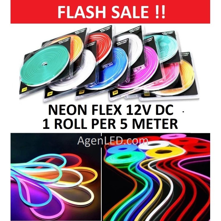 Jual Lampu Neon Flex Led Selang 12v Dc Neonflex 12 V Volt Sign 12volt