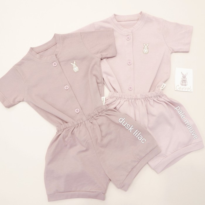 Carrol n Barrol Short Button Palin Pastel Colors - Setelan Pendek Bayi Katun
