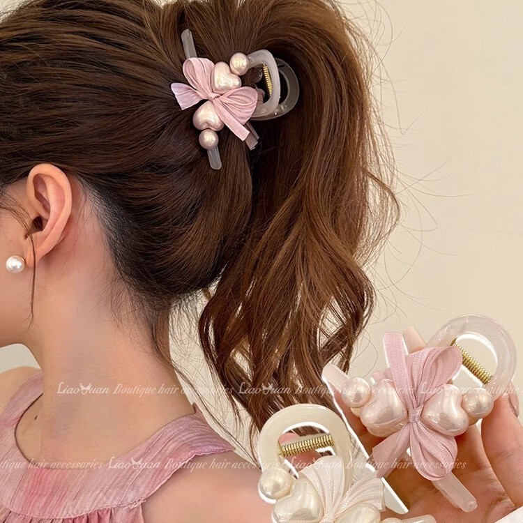 Jual Town Shell - Love Ellon Korean Medium Pearl Hair Claw / Jepit ...