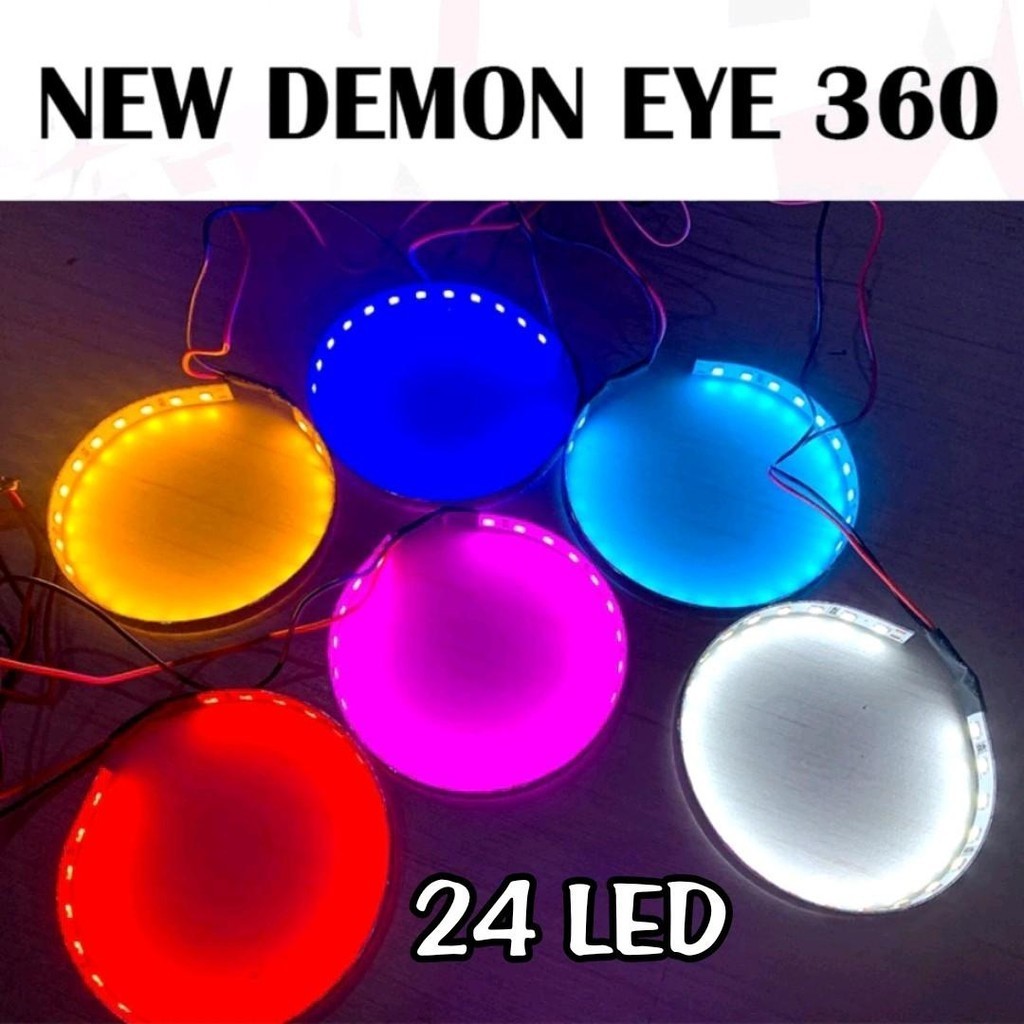 Jual LAMPU DEVIL EYES 24 LED / DEMON EYES 360 DERAJAT BILED PROJIE ...