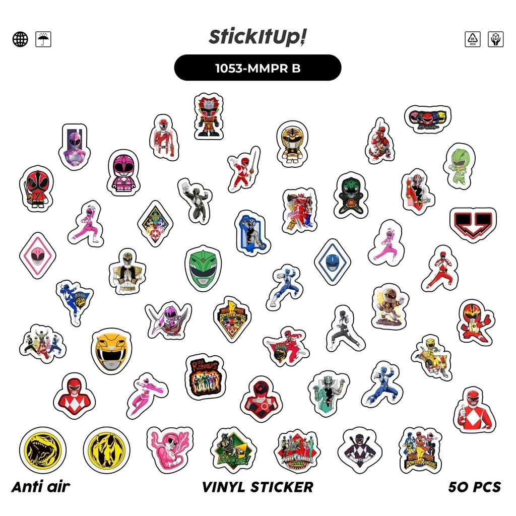 Jual COD 100 Pcs Stiker Pack Mighty Morphin Power Rangers Lucu ...