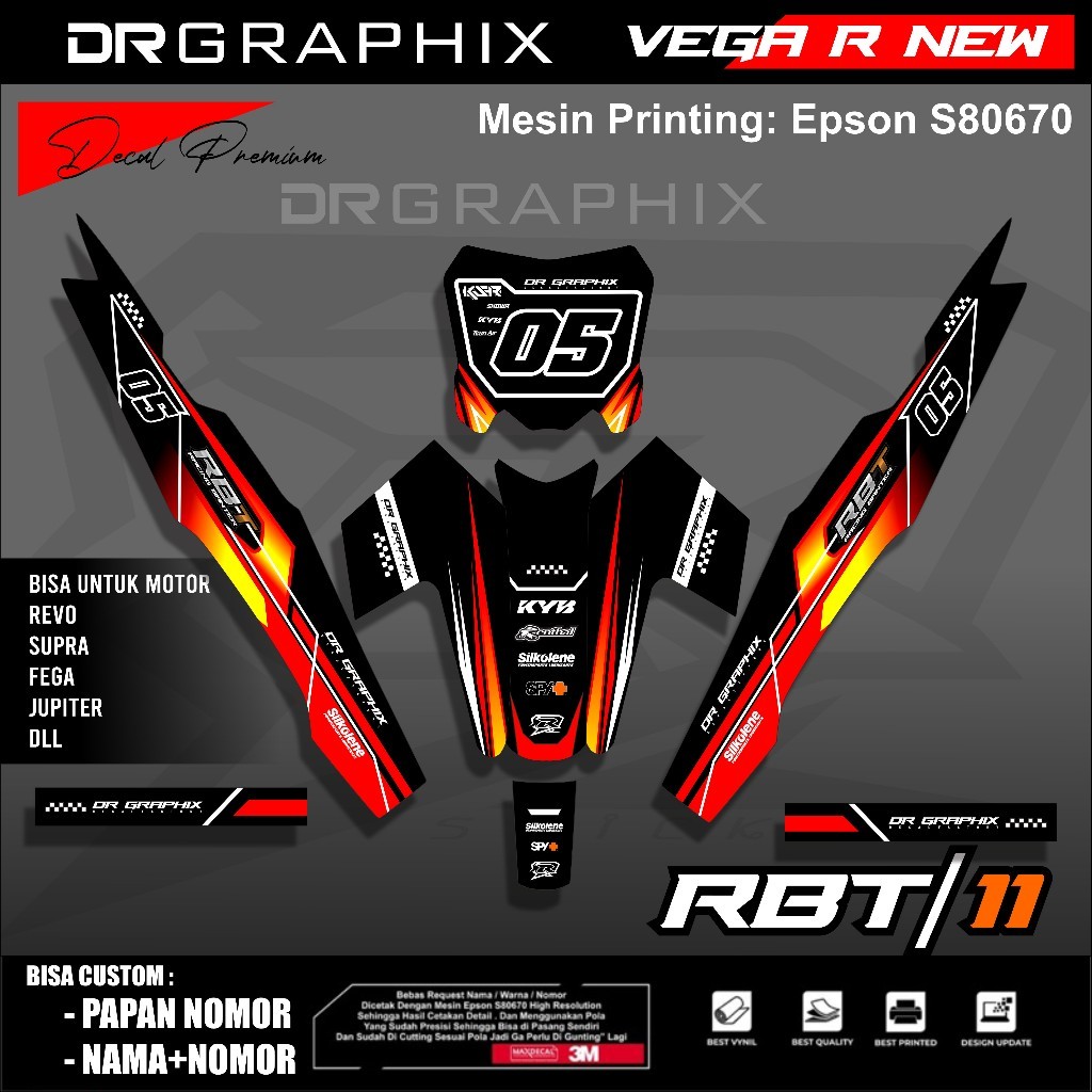 Jual RBT11 - Stiker RBT VEGA R NEW Striping Bebek Modif RBT/GTX Terbaru ...
