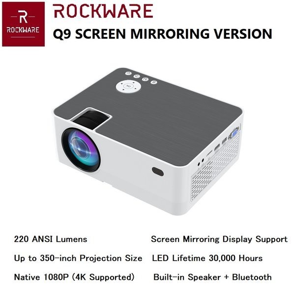 Jual GROSIRUNIK99 Proyektor ROCKWARE Q9 Screen Mirroring Projector ...