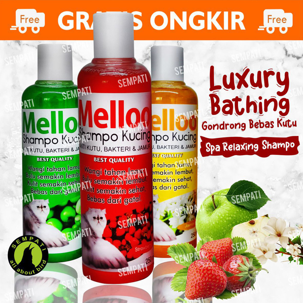 Jual Melloo 250ml Degreaser Shampo Kucing Anjing Kitten Anabul Cat Shampoo Sampo Sabun Mandi